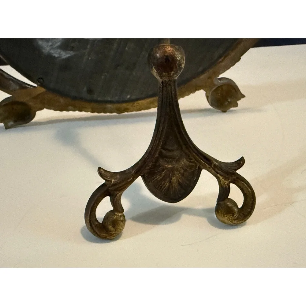 ANTIQUE Bradley Hubbard CAST IRON TRUMPET music horn ART Vanity DESK MIRROR